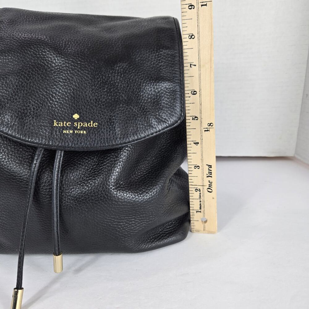 Kate Spade Black Mulberry Pebbled Leather Backpack #854 - Picture 9 of 13